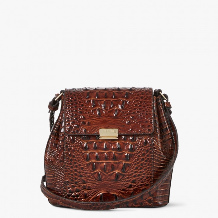 Brahmin Margo Leather Crossbody - Pecan Melbourne