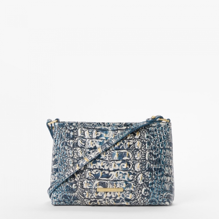 Brahmin Lorelei Leather Shoulder Bag - Blue Filigree