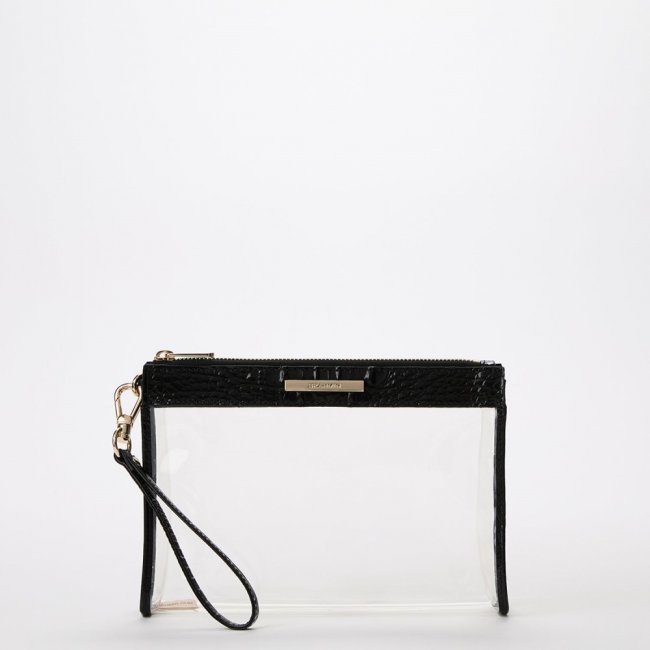 Brahmin Clarisse Transparent Wristlet - Black Seagate