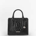 Brahmin Cami Leather Satchel - Black Melbourne Silver Hardware