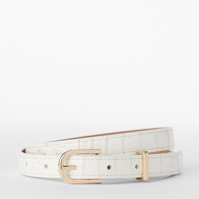 Brahmin 3/4 Wide Belt - Sea Salt White Classic Croc