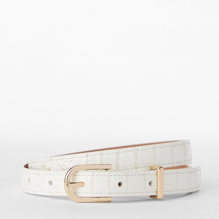 Brahmin 3/4 Wide Belt - Sea Salt White Classic Croc