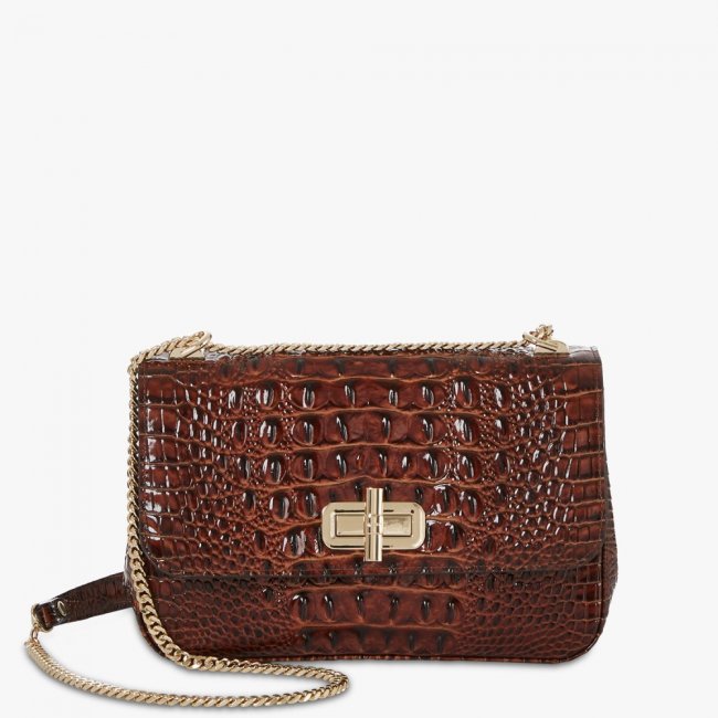 Brahmin Rosalie Pecan Leather Crossbody - Pecan Melbourne