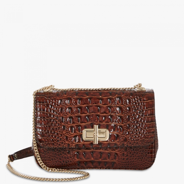Brahmin Rosalie Pecan Leather Crossbody - Pecan Melbourne