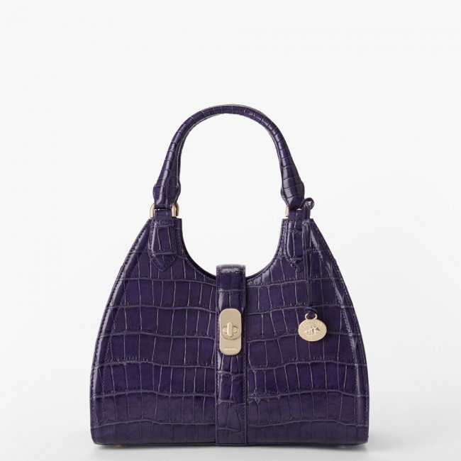 Brahmin Adrian Leather Satchel - Voltage Violet Sirona