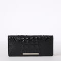 Brahmin Ady Black Leather Wallet - Black Melbourne Silver Hardware