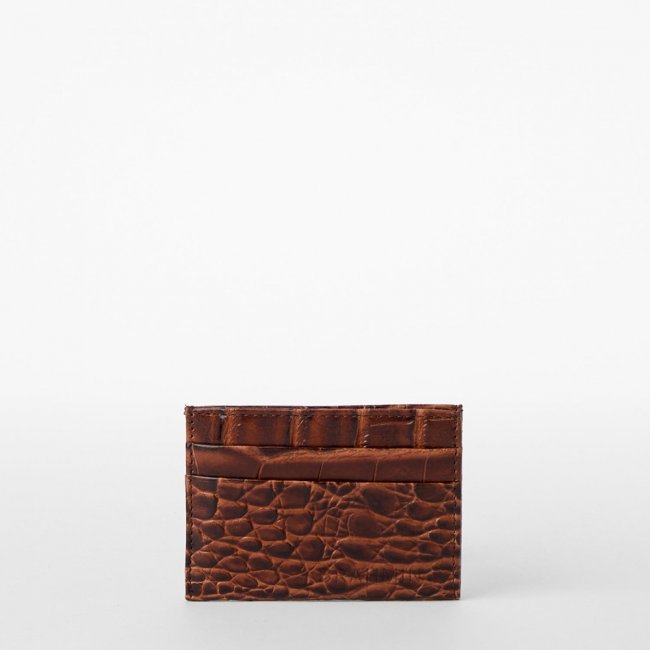 Brahmin Charlie Leather Card Case - Chestnut Baypoint