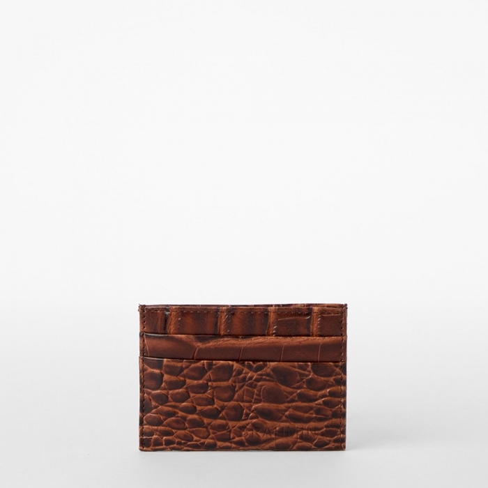 Brahmin Charlie Leather Card Case - Chestnut Baypoint