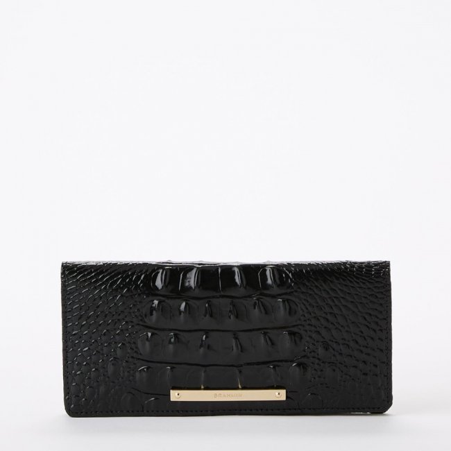 Brahmin Ady Black Leather Wallet - Black Melbourne
