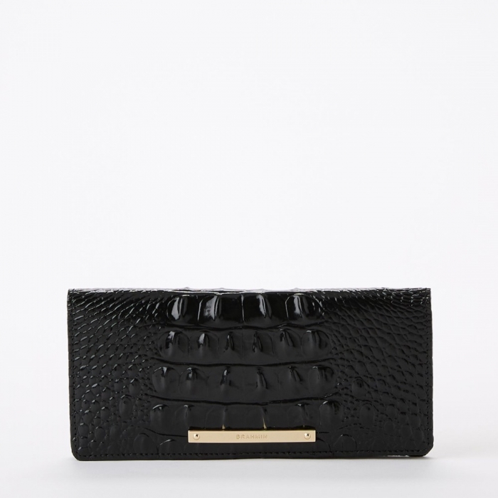 Brahmin Ady Black Leather Wallet - Black Melbourne