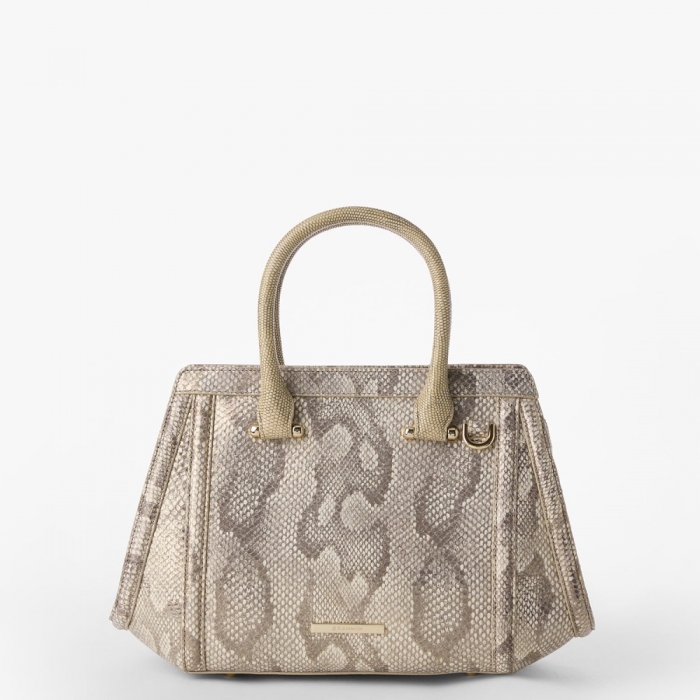 Brahmin Small Arden Leather Satchel - Gold Blissful
