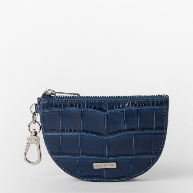 Brahmin Britt Leather Coin Purse - Heavenly Blue Lumeria