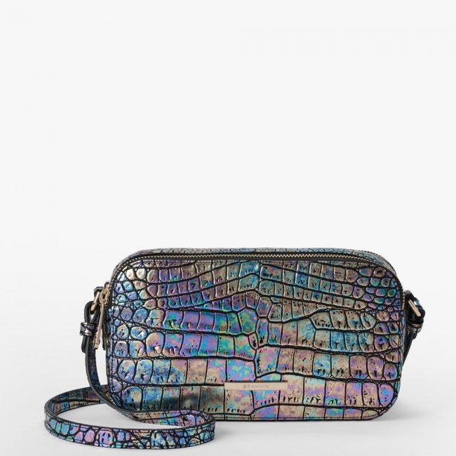 Brahmin Danica Leather Crossbody - Black Galexia