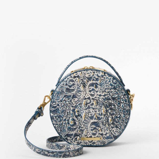 Brahmin Lane Leather Crossbody - Blue Filigree Melbourne