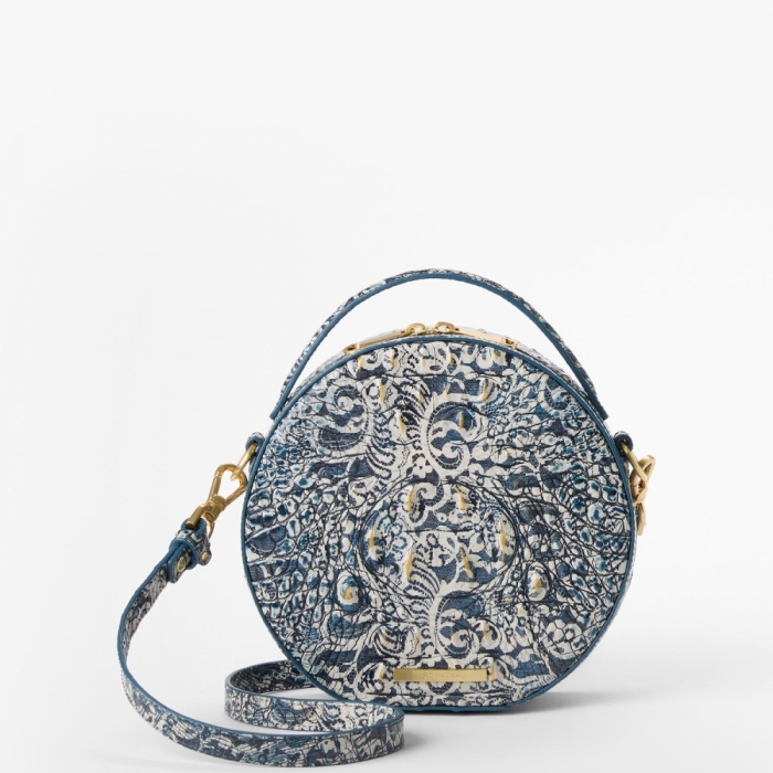Brahmin Lane Leather Crossbody - Blue Filigree Melbourne