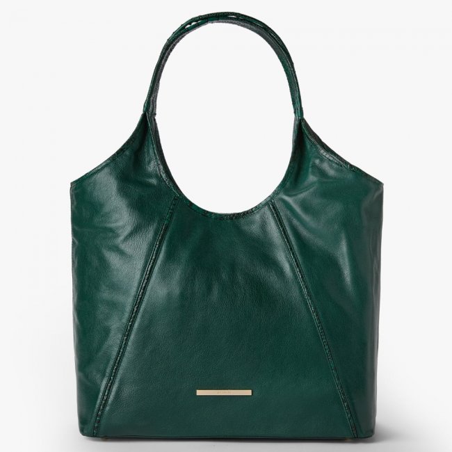 Brahmin Iona Leather Tote - Green Jupiter