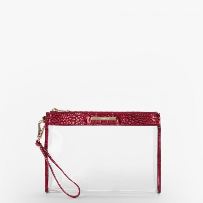 Brahmin Clarisse Transparent Wristlet - Crimson Seagate