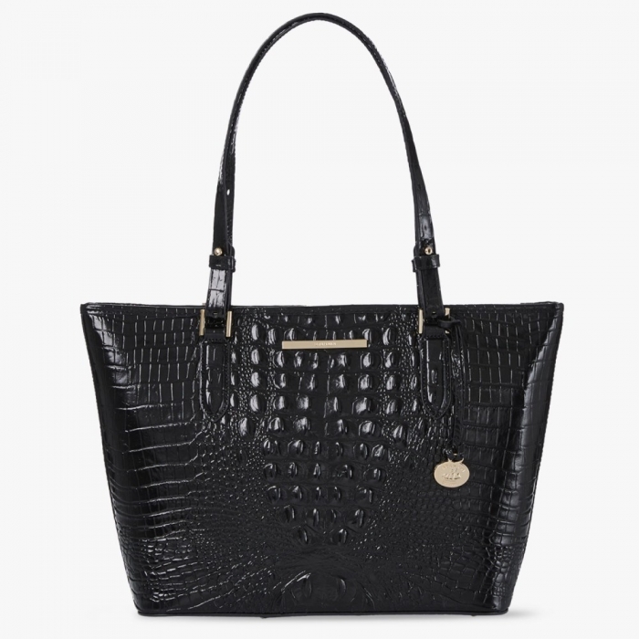 Brahmin Medium Asher Leather Tote - Black Melbourne