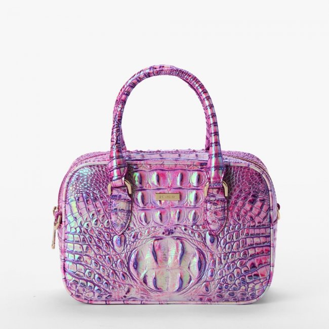 Brahmin Mara Leather Satchel - Purple Iris Melbourne