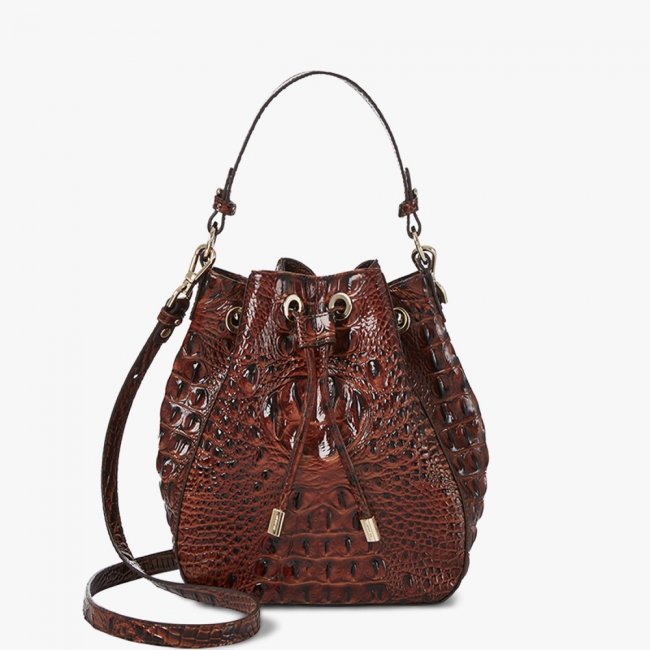 Brahmin Melinda Leather Bucket Bag - Pecan Melbourne