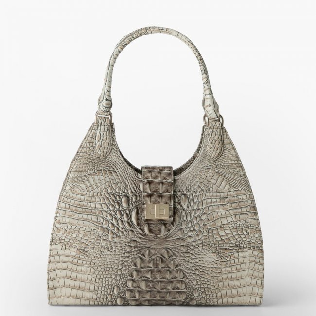 Brahmin Large Adrian Leather Satchel - Timeless Taupe Ombre Melbourne