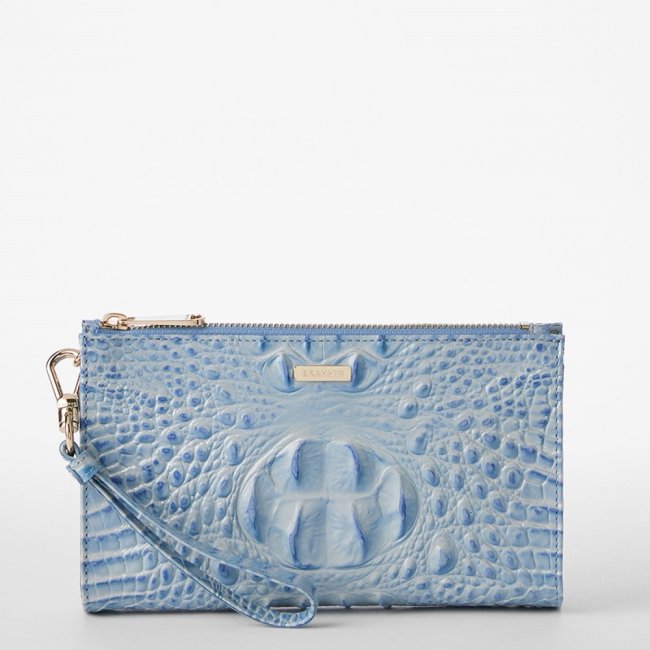 Brahmin Daisy Leather Wristlet - Heavenly Blue Melbourne
