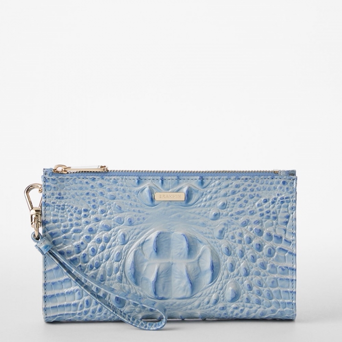 Brahmin Daisy Leather Wristlet - Heavenly Blue Melbourne