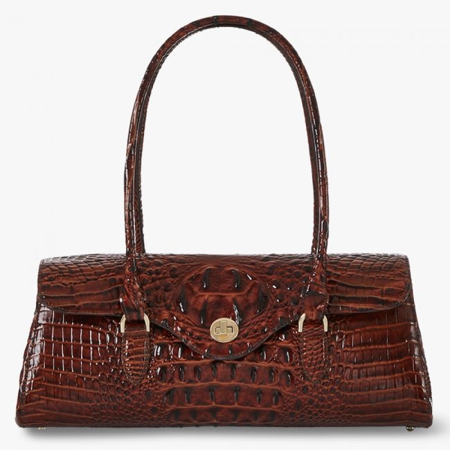 Brahmin Dayan Leather Satchel - Pecan Melbourne