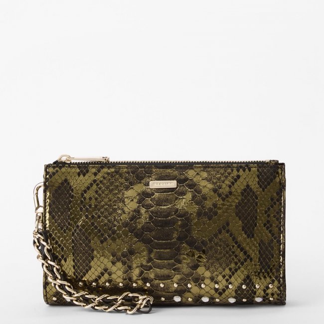 Brahmin Daisy Leather Wristlet - Gold Grandeur