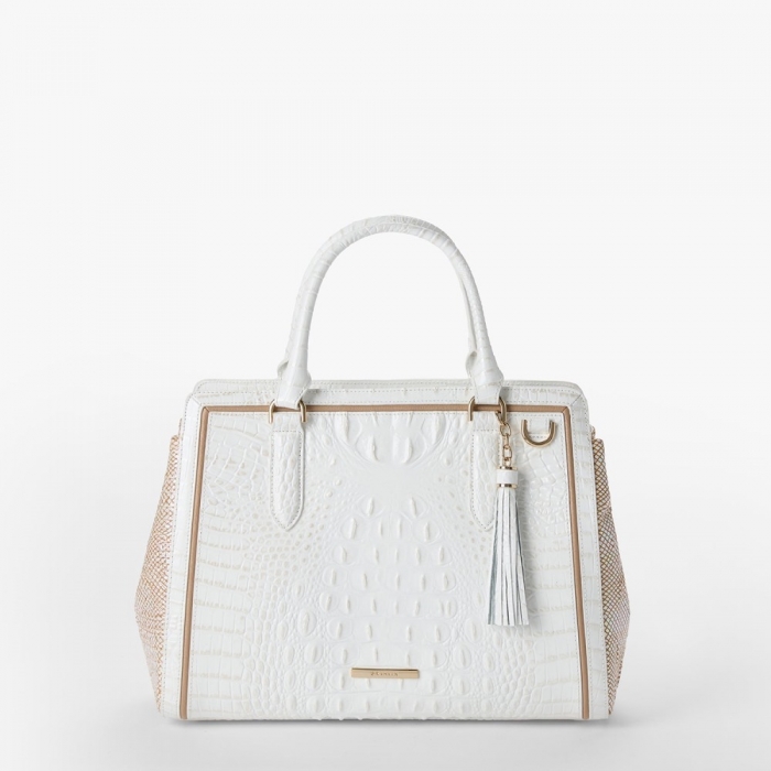 Brahmin Small Finley - Sea Salt White Colada