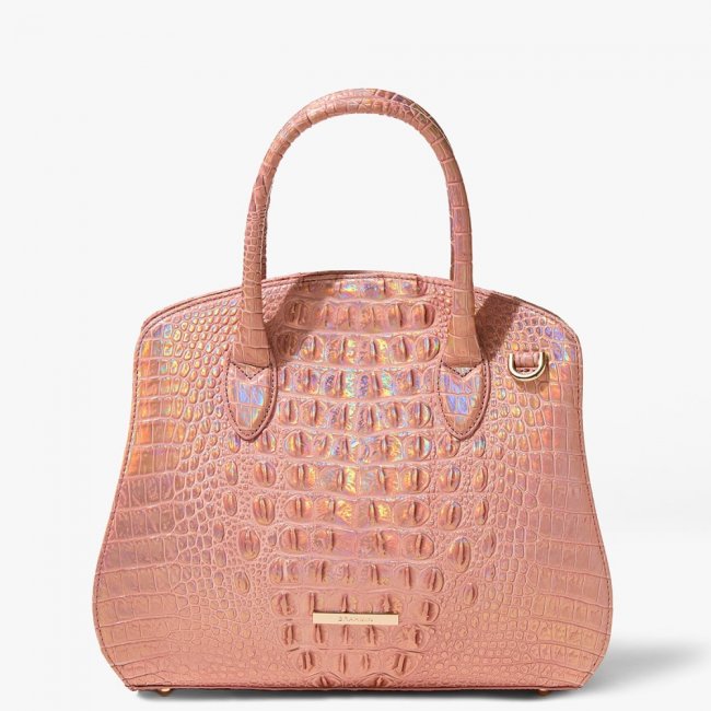 Brahmin Rosetta Leather Satchel - Rose Gold Melbourne