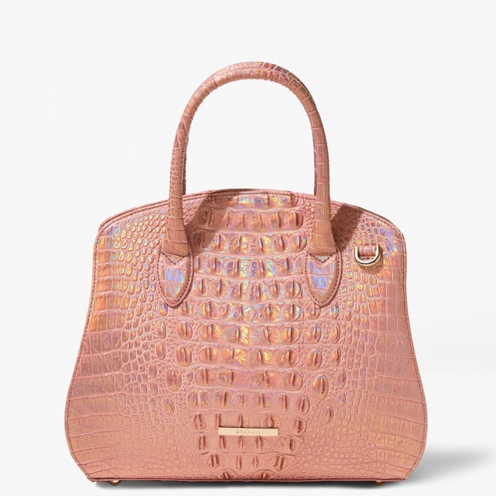 Brahmin Rosetta Leather Satchel - Rose Gold Melbourne