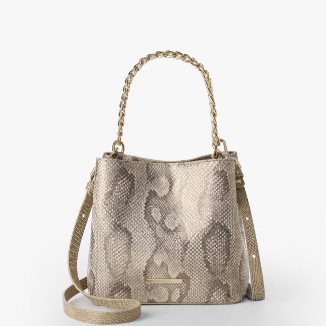 Brahmin Mod Mini Amelia Leather Crossbody - Gold Blissful