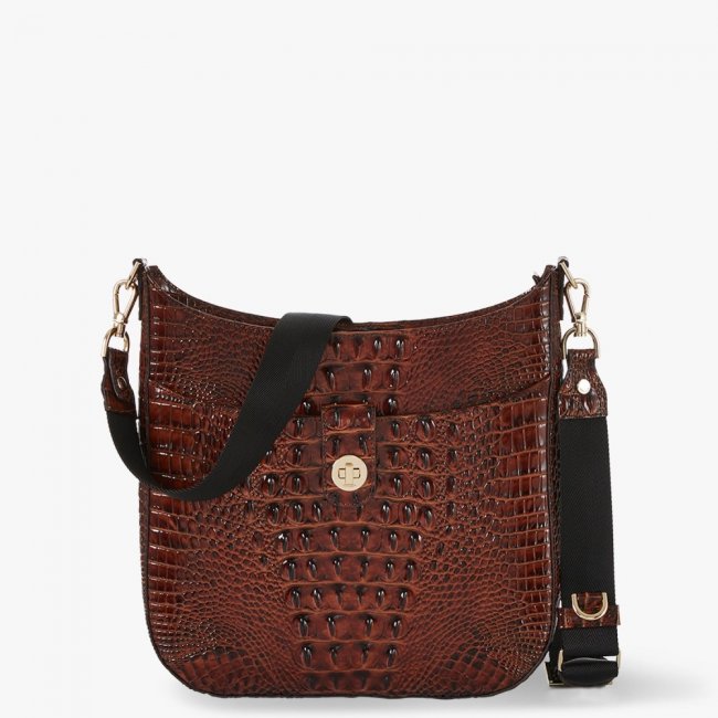 Brahmin Leia Leather Crossbody - Pecan Melbourne