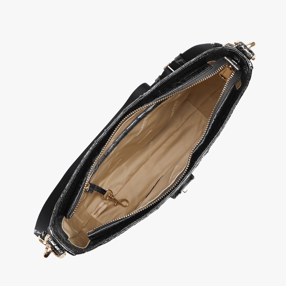 Brahmin Leia Leather Crossbody - Black Melbourne