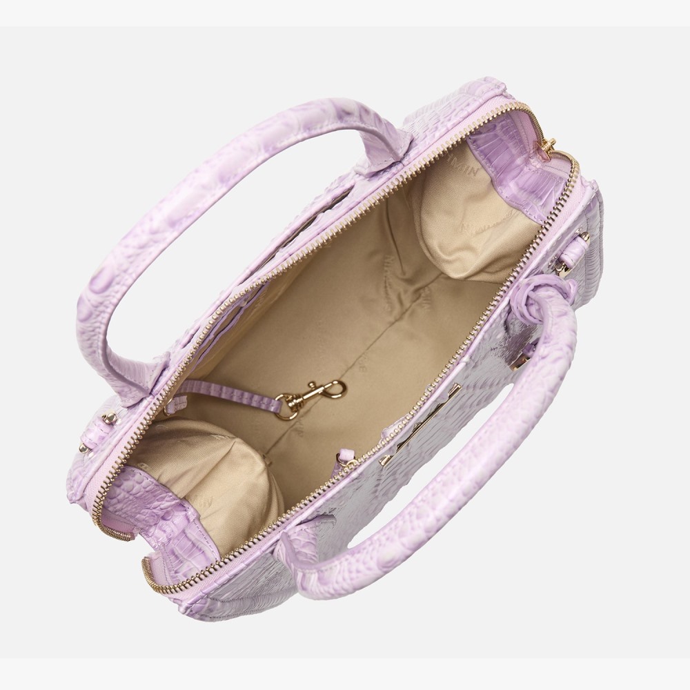 Brahmin Small Caroline Leather Satchel - Gentle Lavender Melbourne