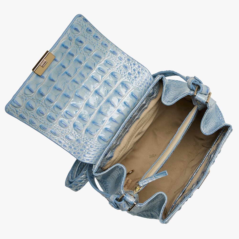 Brahmin Margo Leather Crossbody - Heavenly Blue Melbourne