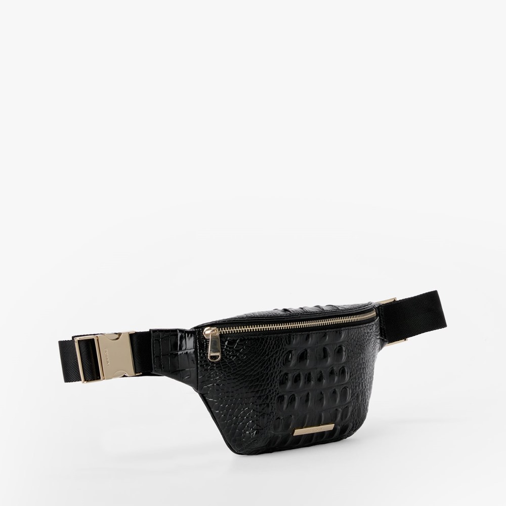 Brahmin Hollis Leather Belt Bag - Black Melbourne