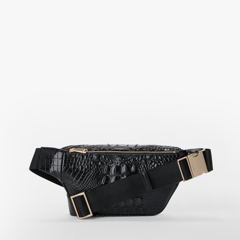 Brahmin Hollis Leather Belt Bag - Black Melbourne