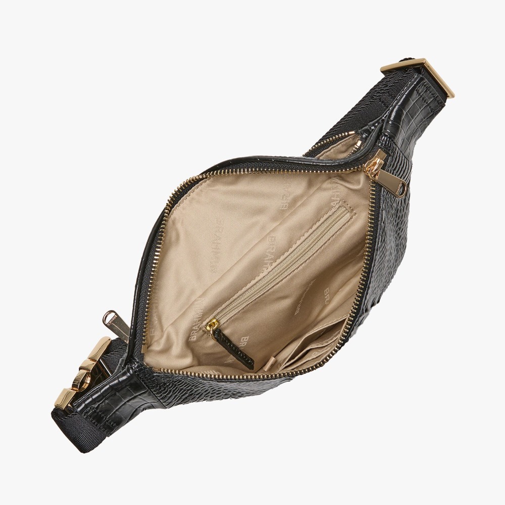 Brahmin Hollis Leather Belt Bag - Black Melbourne