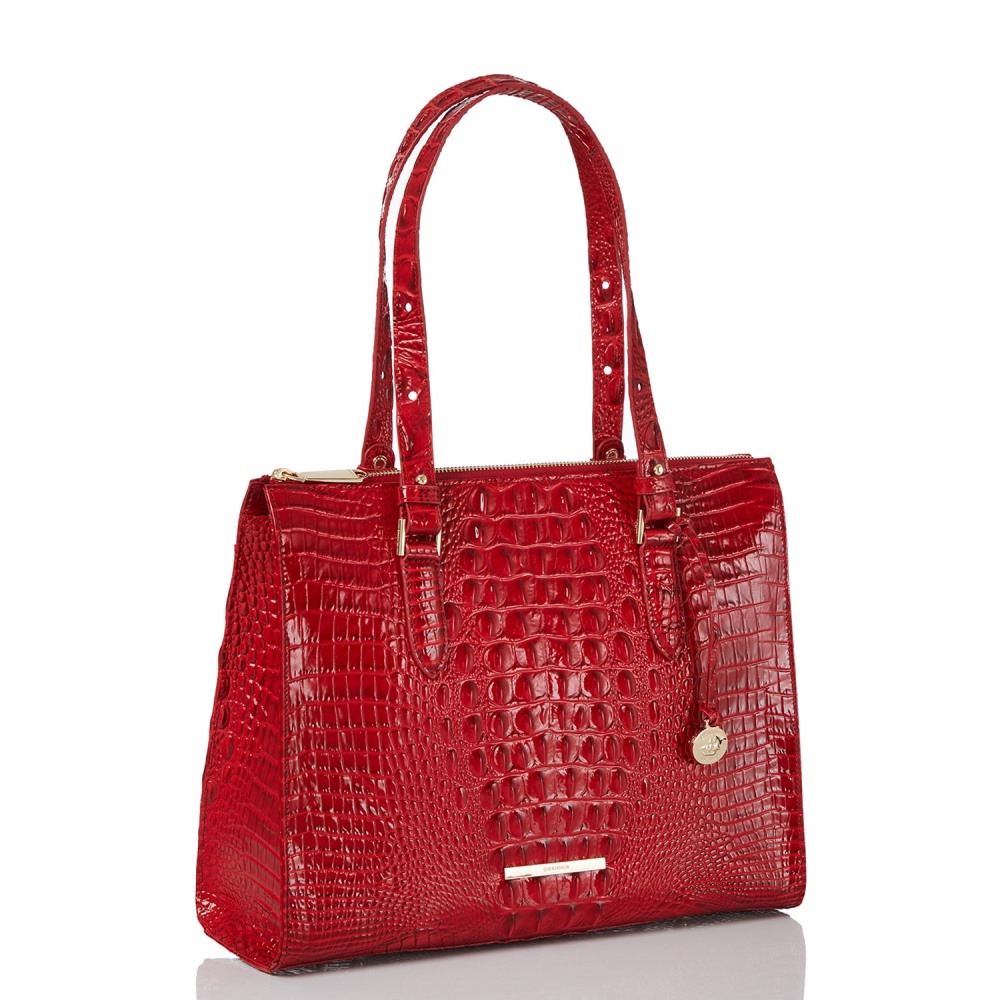 Brahmin Anywhere Leather Tote - Carnation
