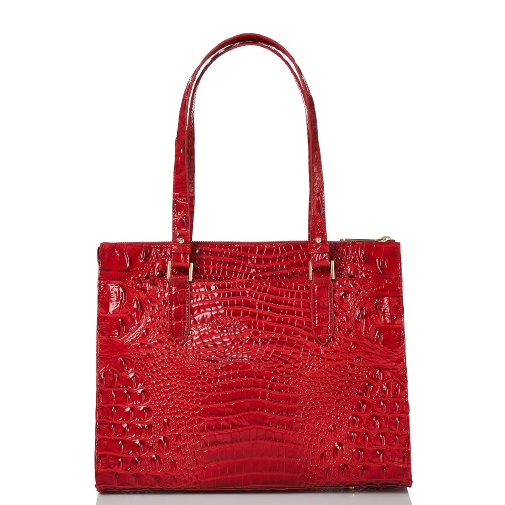 Brahmin Anywhere Leather Tote - Carnation
