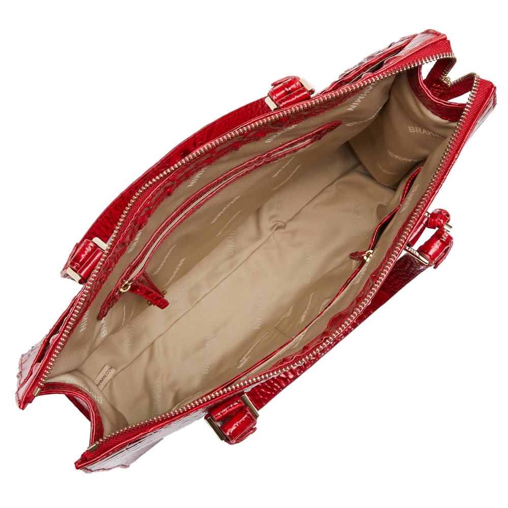 Brahmin Anywhere Leather Tote - Carnation