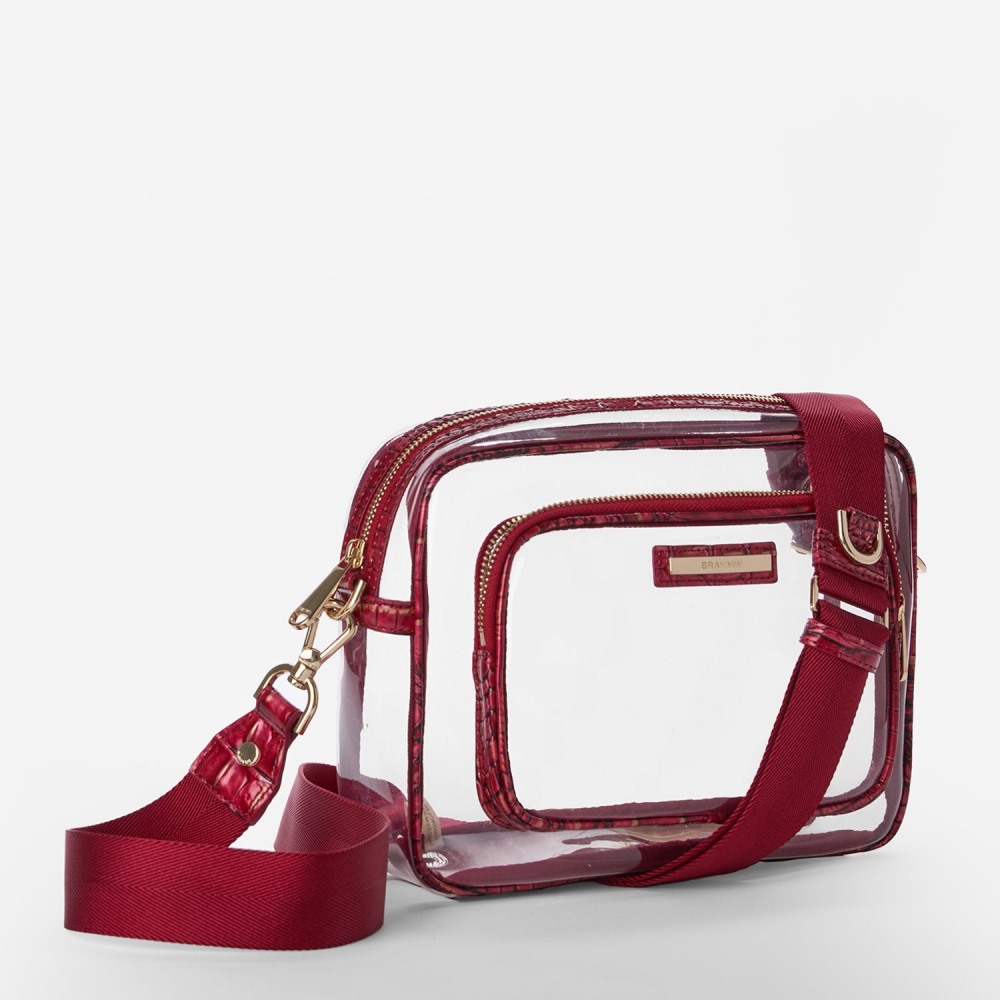 Brahmin Shea Transparent Crossbody - Crimson Seagate