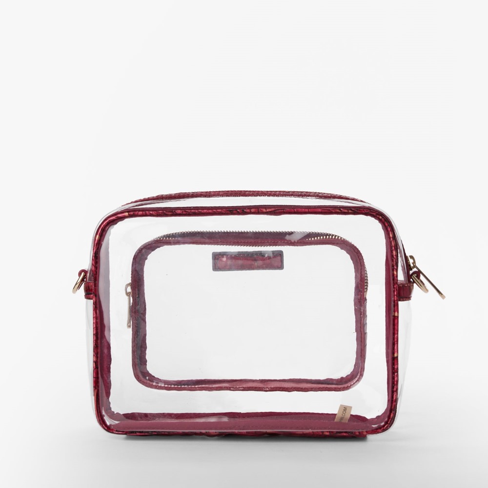 Brahmin Shea Transparent Crossbody - Crimson Seagate