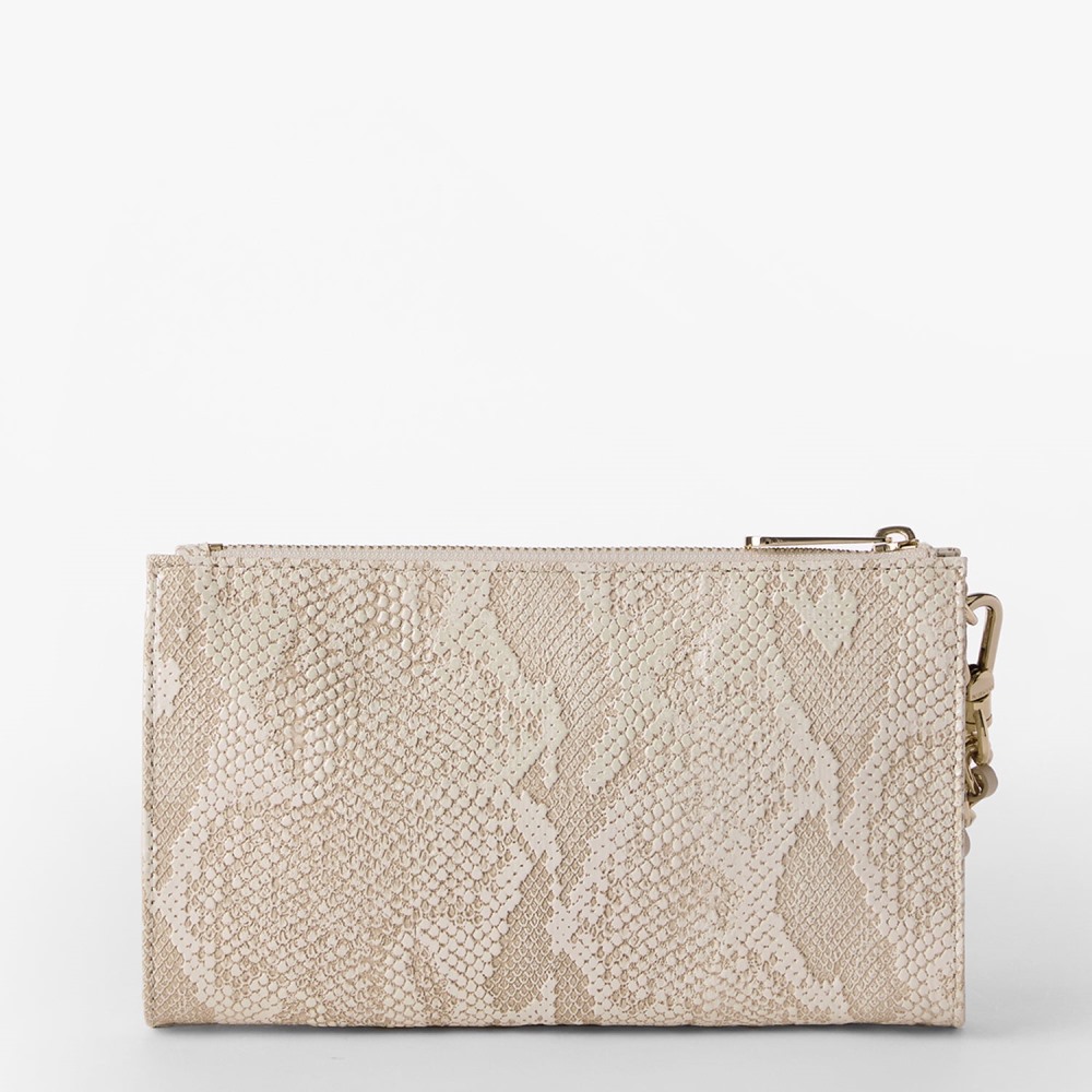 Brahmin Daisy Leather Wristlet - Ivory Grandeur