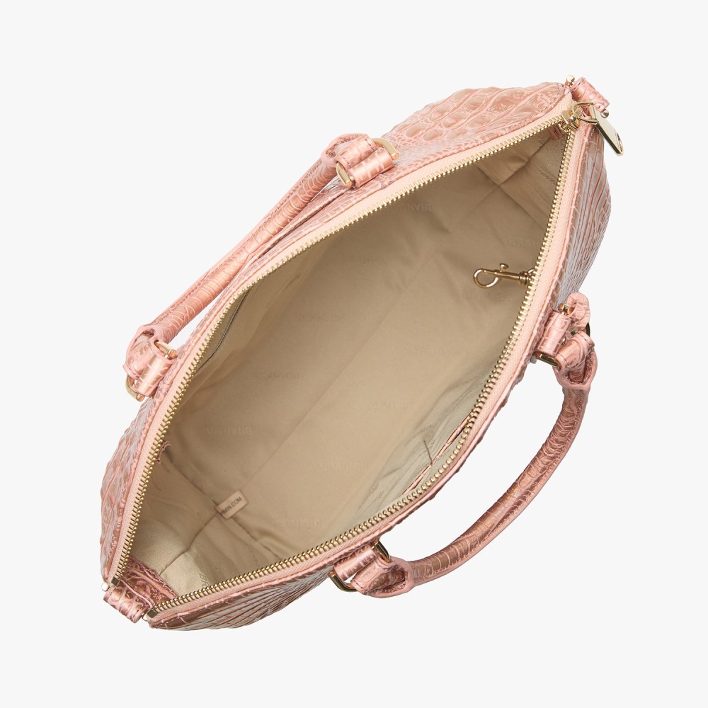 Brahmin Large Duxbury Leather Satchel - Rose Gold Melbourne