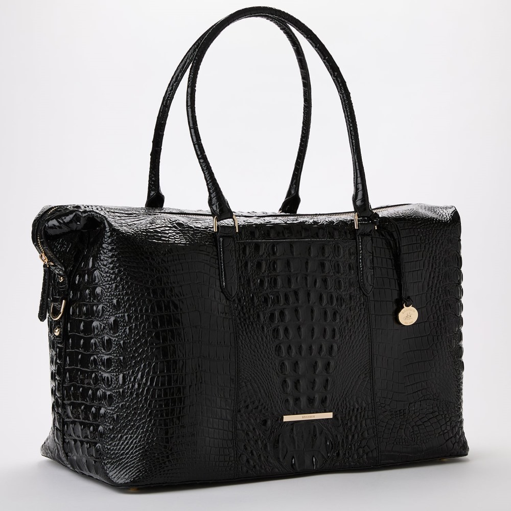 Brahmin Dux Weekender Leather Travel Bag - Black Melbourne