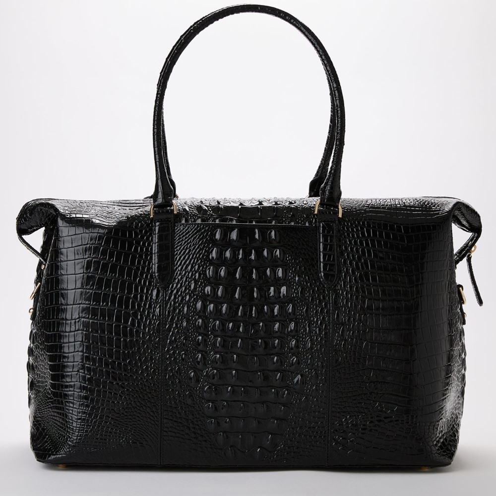 Brahmin Dux Weekender Leather Travel Bag - Black Melbourne