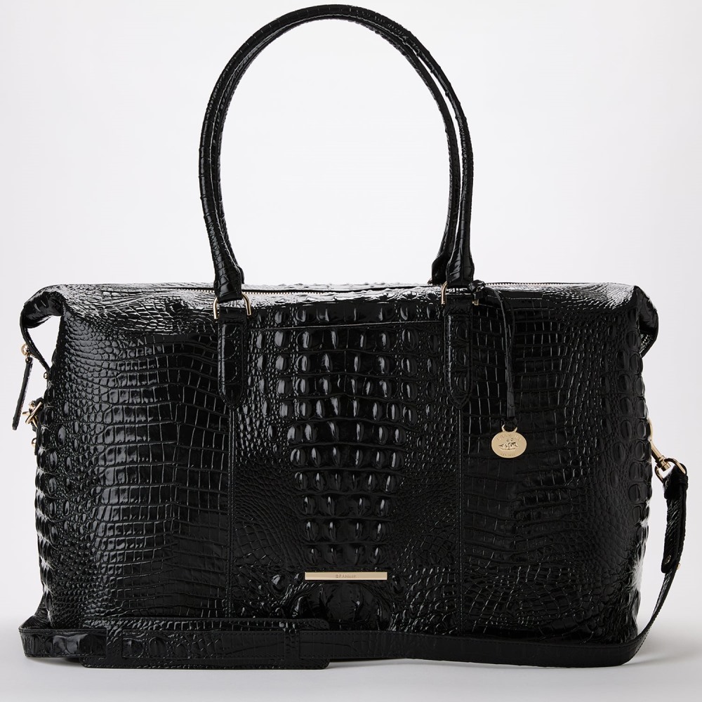 Brahmin Dux Weekender Leather Travel Bag - Black Melbourne